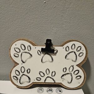 Dog Bone Shaped Photo Holder with Paw Prints